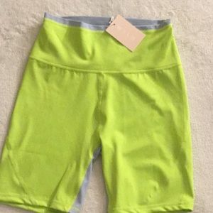 Neon Lime Bike Shorts Gym Athletic Activewear